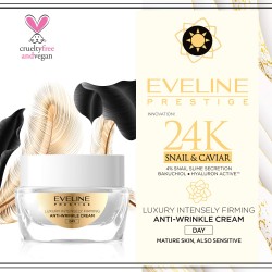 Creme de Rosto com Ouro 24K, Caviar Preto e Baba de Caracol 50ml Eveline