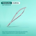 Tesoura Curva Cutilagem e Sobrancelha Aço Inox GL