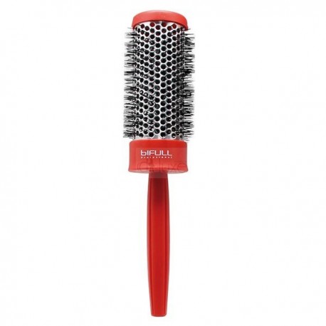 Escova Térmica Redonda com Cerdas Metálicas Vermelho Bifull