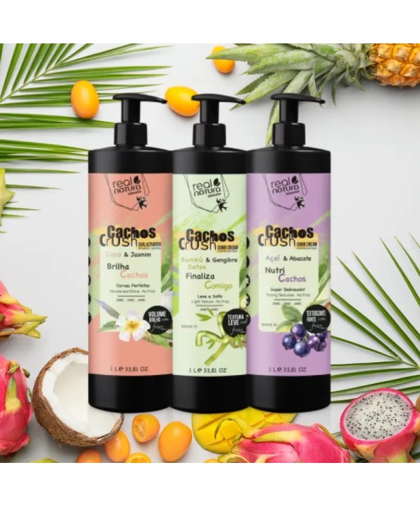Cachos Crush - Creme de Pentear - Ativador Cabelos Cacheados 1000ml - Real Natura