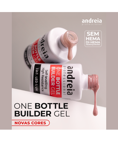 One Bottle Builder Gel Construção 3em1 baixa viscosidade 14ml - Andreia Professional