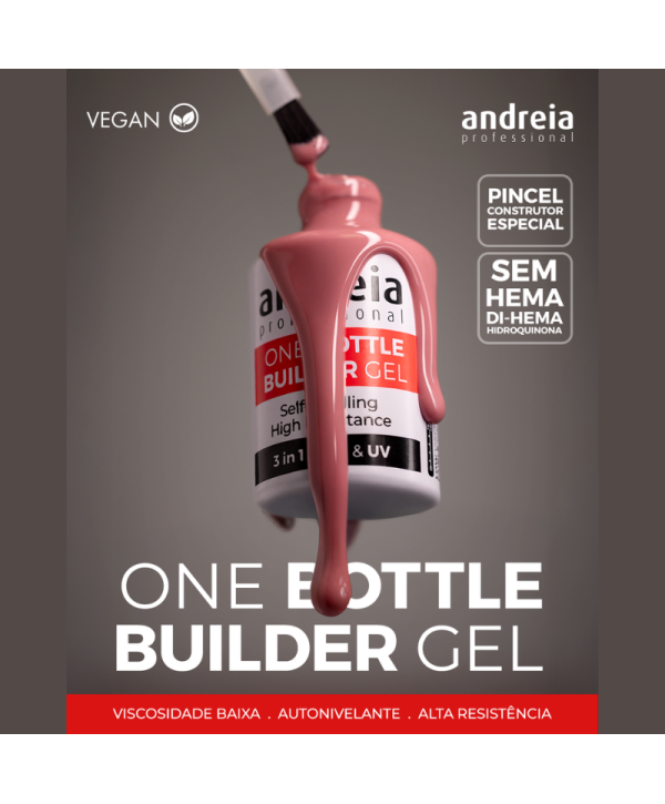 One Bottle Builder Gel Construção 3em1 baixa viscosidade 14ml - Andreia Professional