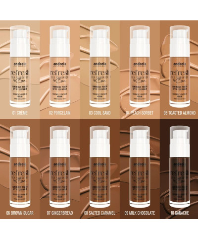 Refresh Silk Foundation by Bru - BASE SEDOSA COM ACABAMENTO PERFEITO - Andreia Professional