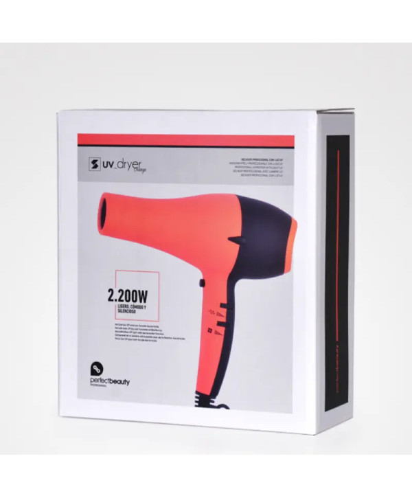 Secador Profissional Laranja com Luz UV - Perfect Beauty