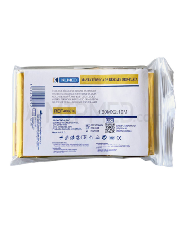 Manta Térmica Ouro-Prata 1.60m x 2.10m Alba