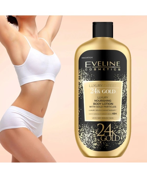 Leite Corporal com Brilho – Luxury 24K Gold Nourish With Gold Particles 350ml Eveline