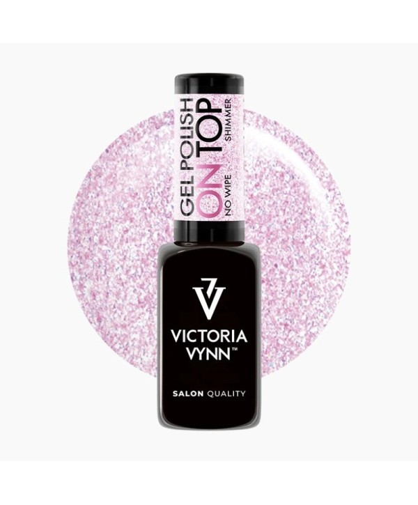GEL POLISH On Top Coat No Wipe Shimmer Pink 8ml - Victoria Vynn