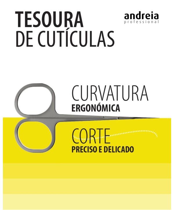CUTICLE SCISSORS - Tesoura de Cutículas Aço Inoxidável - Andreia