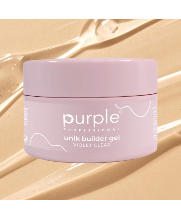 Unik Builder Gel de Construção Violet Clear viscosidade média | auto-nivelante | low heating 50grs - Purple
