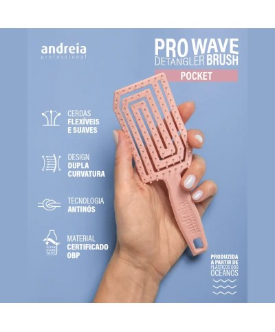Pro Wave - Detangler Brush Pocket - Escova Mini Desembaraçadora - Andreia Professional
