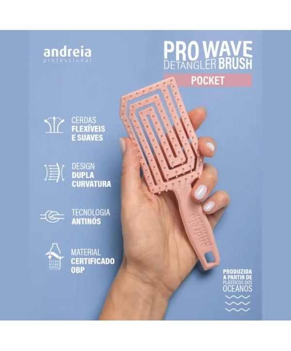 Pro Wave - Detangler Brush Pocket - Escova Mini Desembaraçadora - Andreia Professional