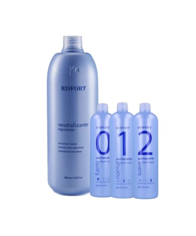 Neutralizante 1000ml & Emulsão Líquido de Permanente 500ml Risfort