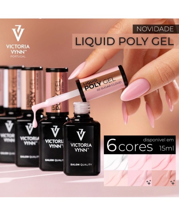 LIQUID POLY GEL - Polygel flexibilidade do gel com a durabilidade e resistência do acrílico 15ml - Victoria Vynn