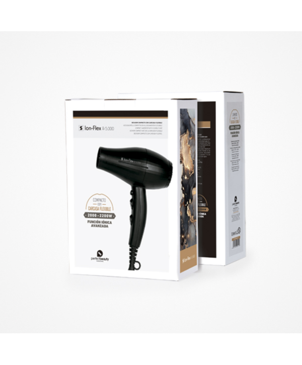 Secador Profissional Compacto com Revestimento Flexível e Função Iónica Avançada ION-FLEX R-5.000 - 2200W - Perfect Beauty