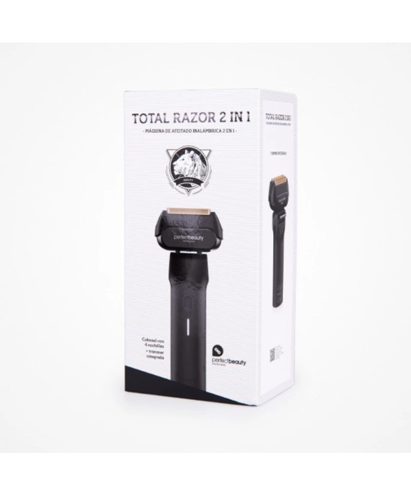 CORDLESS SHAVER Máquina de Barbear sem fios 2 em 1 Total Razor