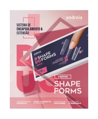 DUO Shape Forms - DUAL FORMS F1 SANDWICH - Moldes duplos de encapsulamento e extensão 240 unidades - Andreia Professional