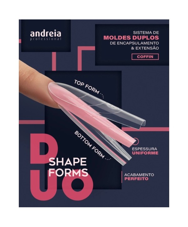 DUO Shape Forms Moldes F1 (moldes duplos de encapsulamento e extensão) 240 unidades - Andreia Professional