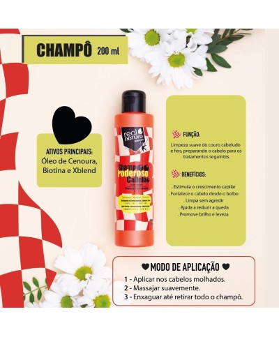 Poderoso Cabelão - cuidado intensivo do crescimento capilar - Real Natura