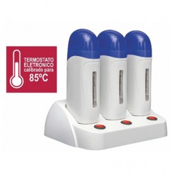 Base + 3 Depiladoras Elétricas com Termostato Cera Roll On
