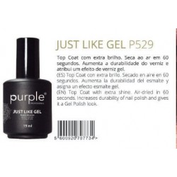 Just Like Gel (Top coat extra brilho) 15ml Purple Professional