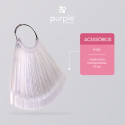 Mostruário Transparente 50 Tips com Argola - Purple Professional